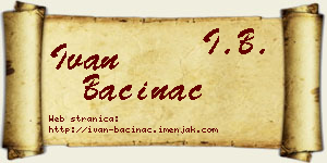 Ivan Baćinac vizit kartica